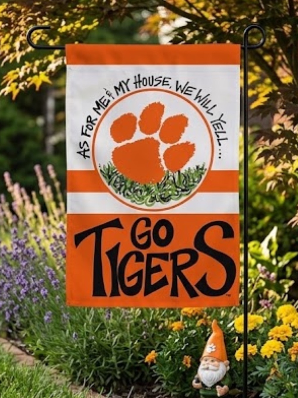 NWT Clemson Tigers Football Garden Yard Flag Sign As For Me And My House